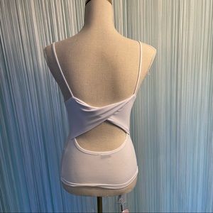 Off White Spaghetti Straps Cut Out Top NWOT Size S